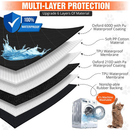 Heavy duty dog car seat cover featuring multi-layer waterproof protection and machine washable design