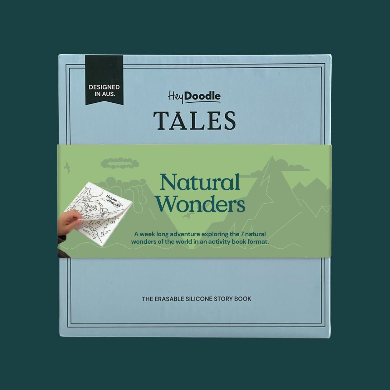 HeyDoodle Tales Natural Wonders activity book featuring a week-long adventure exploring nature