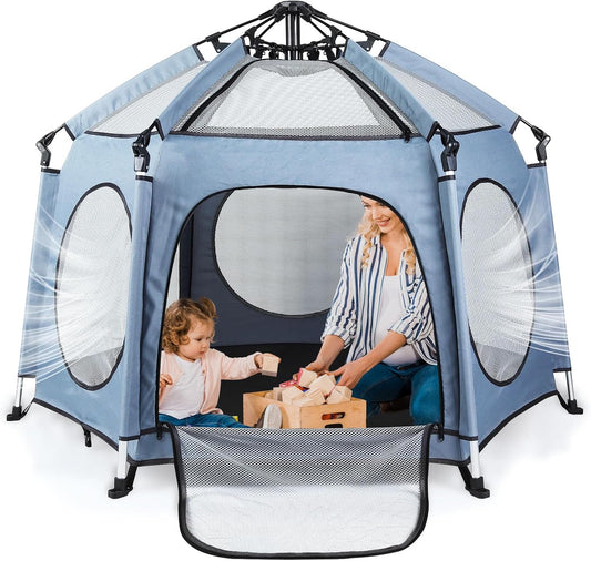 Homgen foldable outdoor playpen with a secure design for safe playtime for babies and toddlers