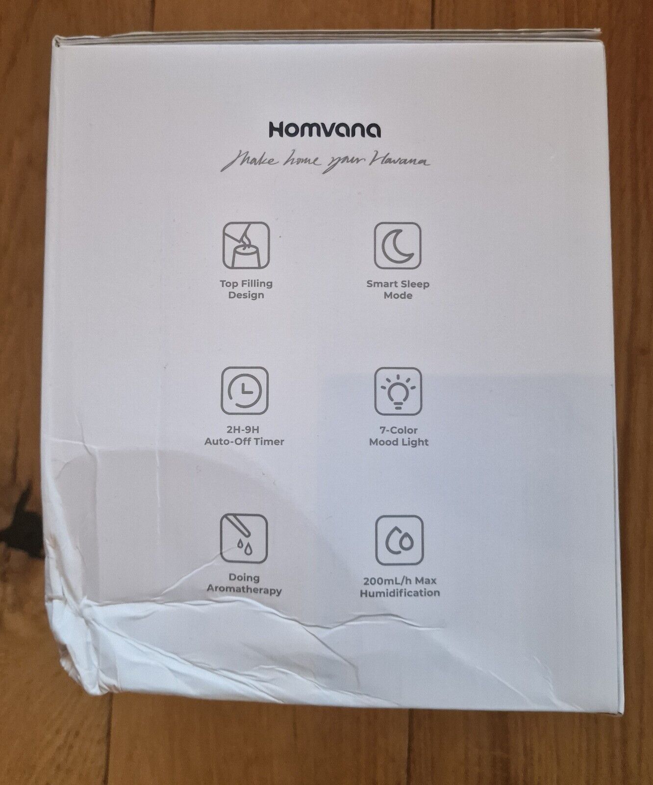 Homvana 3 in 1 humidifier diffuser with top filling design and 9-colour mood light features