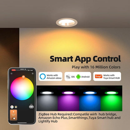 RGBWW colour changing ceiling light with smart app control for 16 million colours and smart hub compatibility
