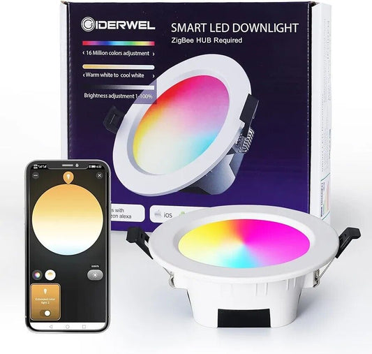 RGBWW colour changing ceiling light with smartphone app control for customised lighting options