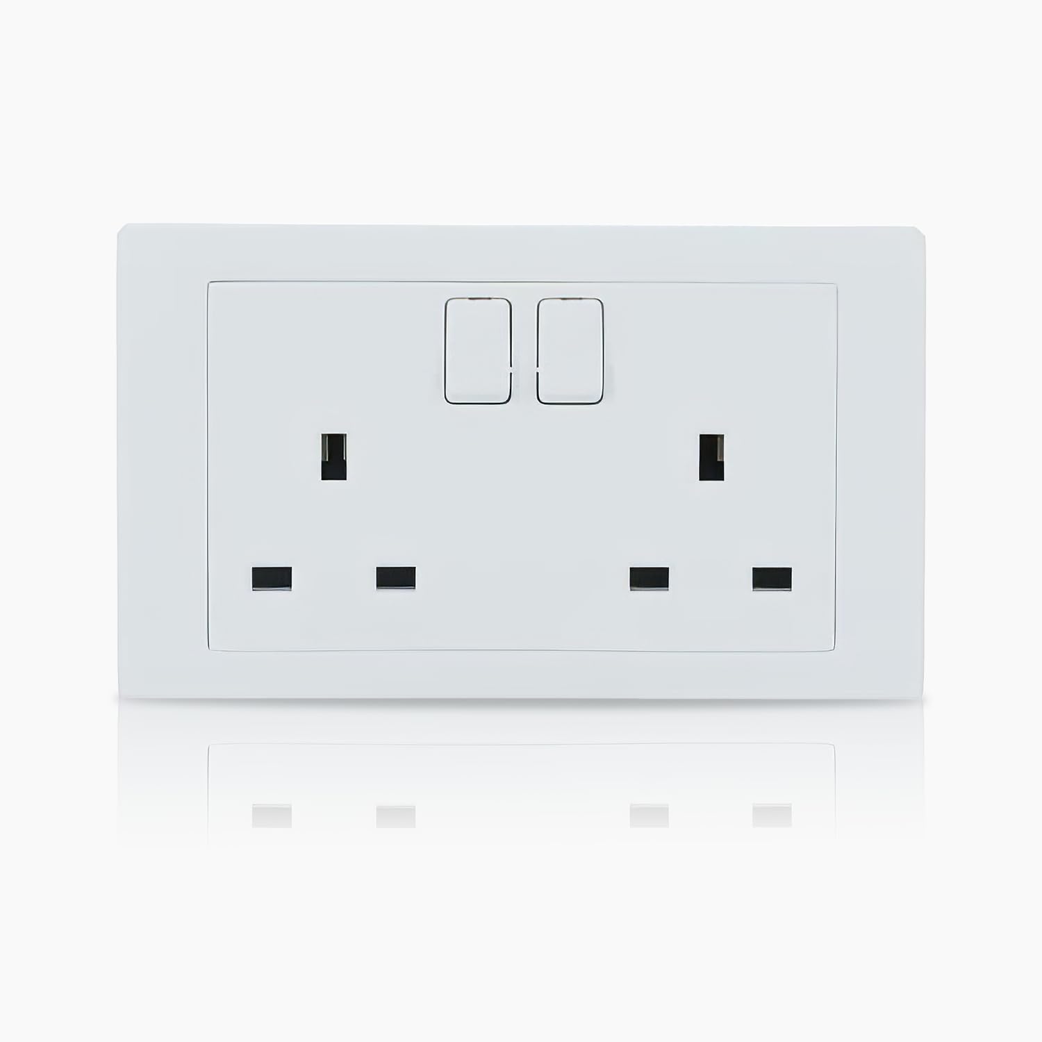 ABB Inora 2 gang switched socket with clean design for modern home interiors