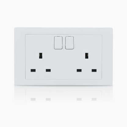 ABB Inora 2 gang switched socket with clean design for modern home interiors