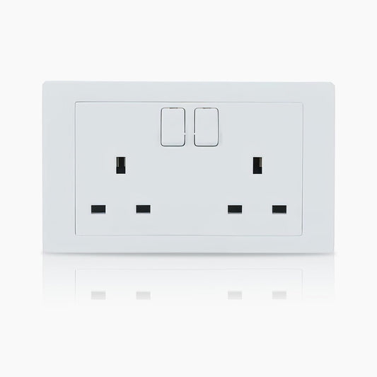 ABB Inora 2 gang switched socket with clean design for modern home interiors