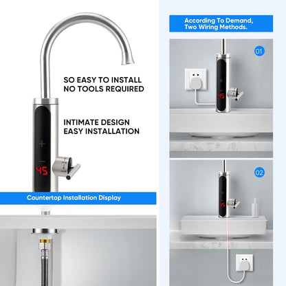 Nastopee instant hot water tap 220V designed for easy installation with a modern aesthetic