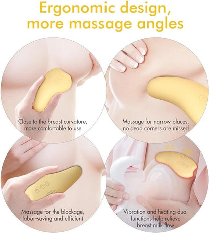 Kisdream breast massager for breastfeeding with ergonomic design and multiple massage angles for comfort