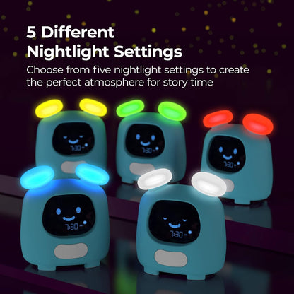 i-box kids alarm clock with five nightlight settings for a fun bedtime atmosphere