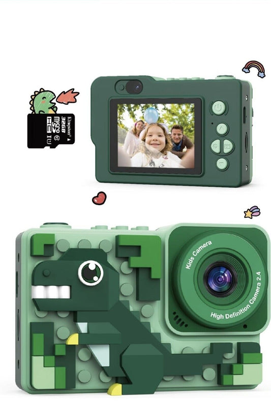Kizeefun kids dinosaur camera with games featuring a playful design and high-definition features
