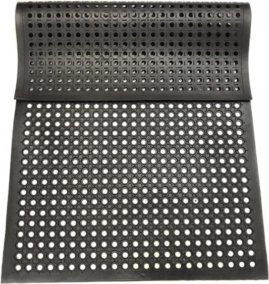 Large rubber drainage mat by ybaymy with a perforated design for effective water drainage