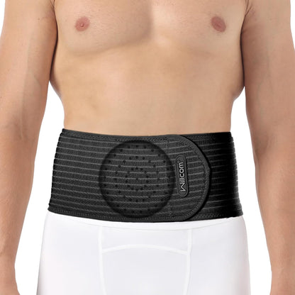 Willcom large umbilical hernia belt in black for effective support and comfort during recovery