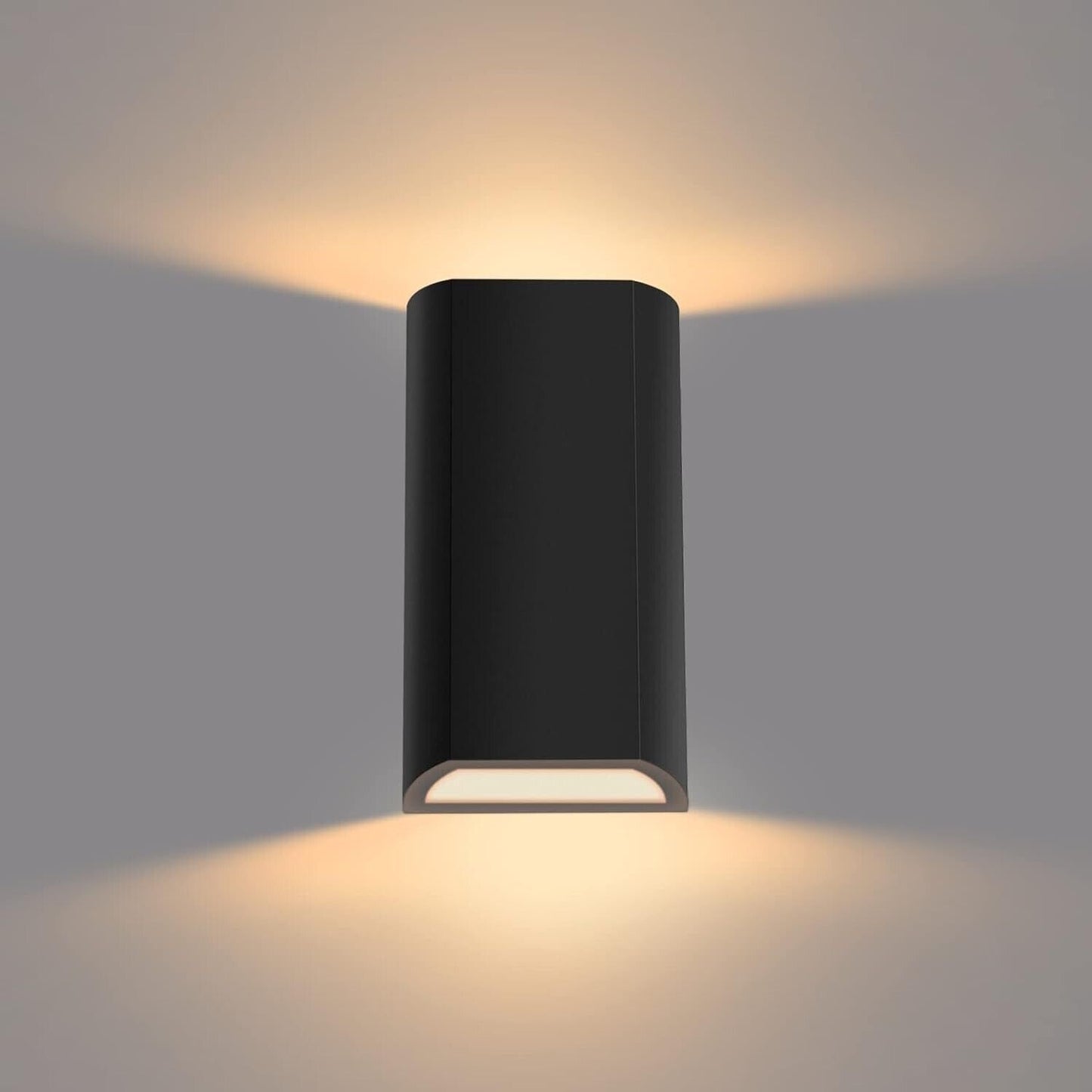 LED outdoor wall light up down in sleek black design, illuminating walls with modern style
