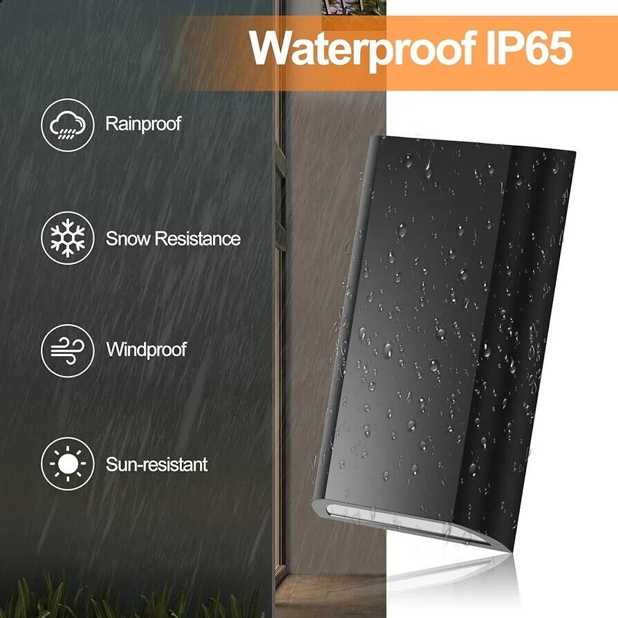 LED outdoor wall light up down with waterproof IP65 rating for weather-resistant outdoor use
