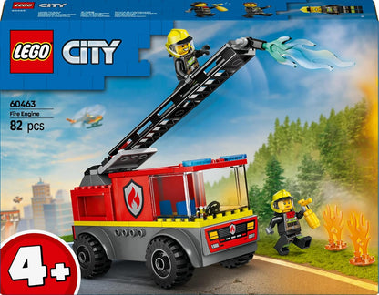 LEGO City Fire Engine toy set with firefighters and fire-extinguishing ladder for imaginative play