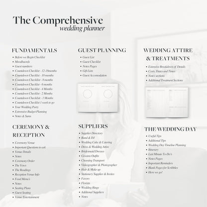 Scribble & Dot luxury wedding planner set with comprehensive planning sections and checklists for weddings