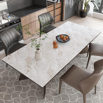 Elegant marble pattern wallpaper for living room displayed in a modern dining space with stylish furniture