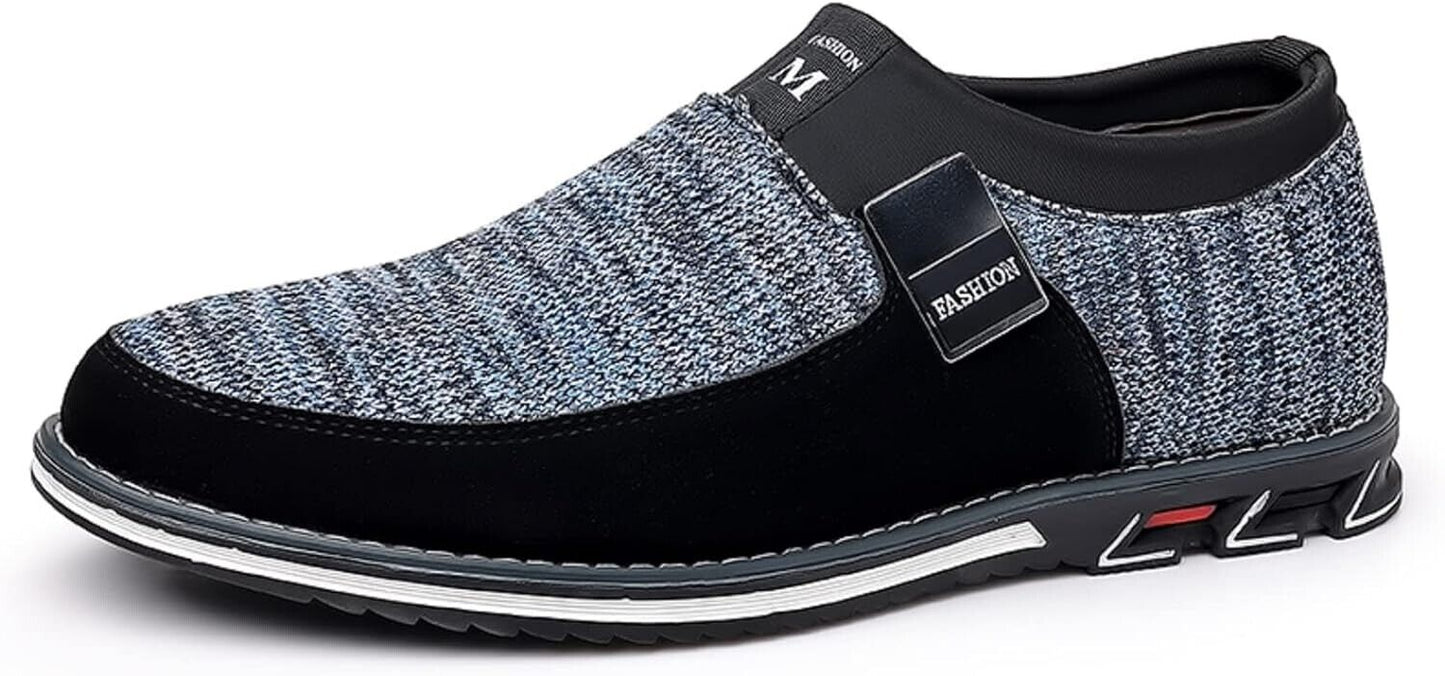 Stylish mens blue loafers UK 12.5 featuring a textured design and comfortable fit