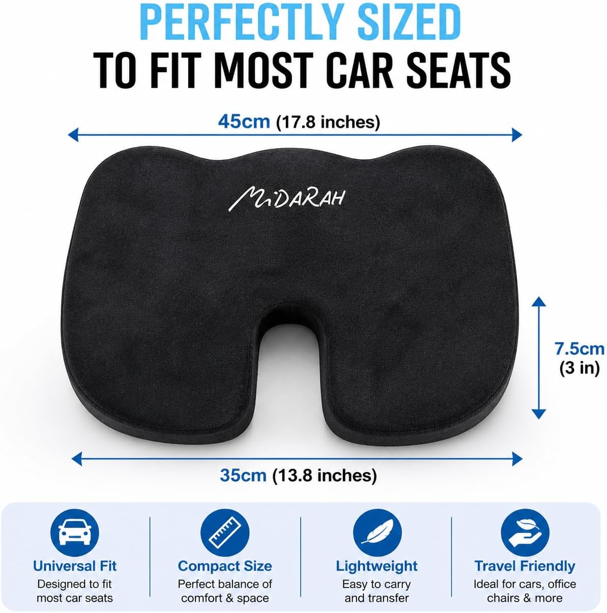 MiDARAH cushion seat designed for comfort with a universal fit for car seats and easy transport