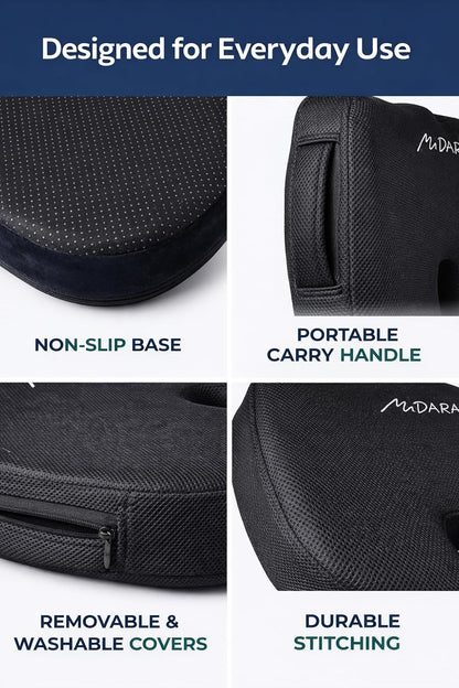 MiDARAH cushion seat with portable carry handle and removable washable covers for daily comfort