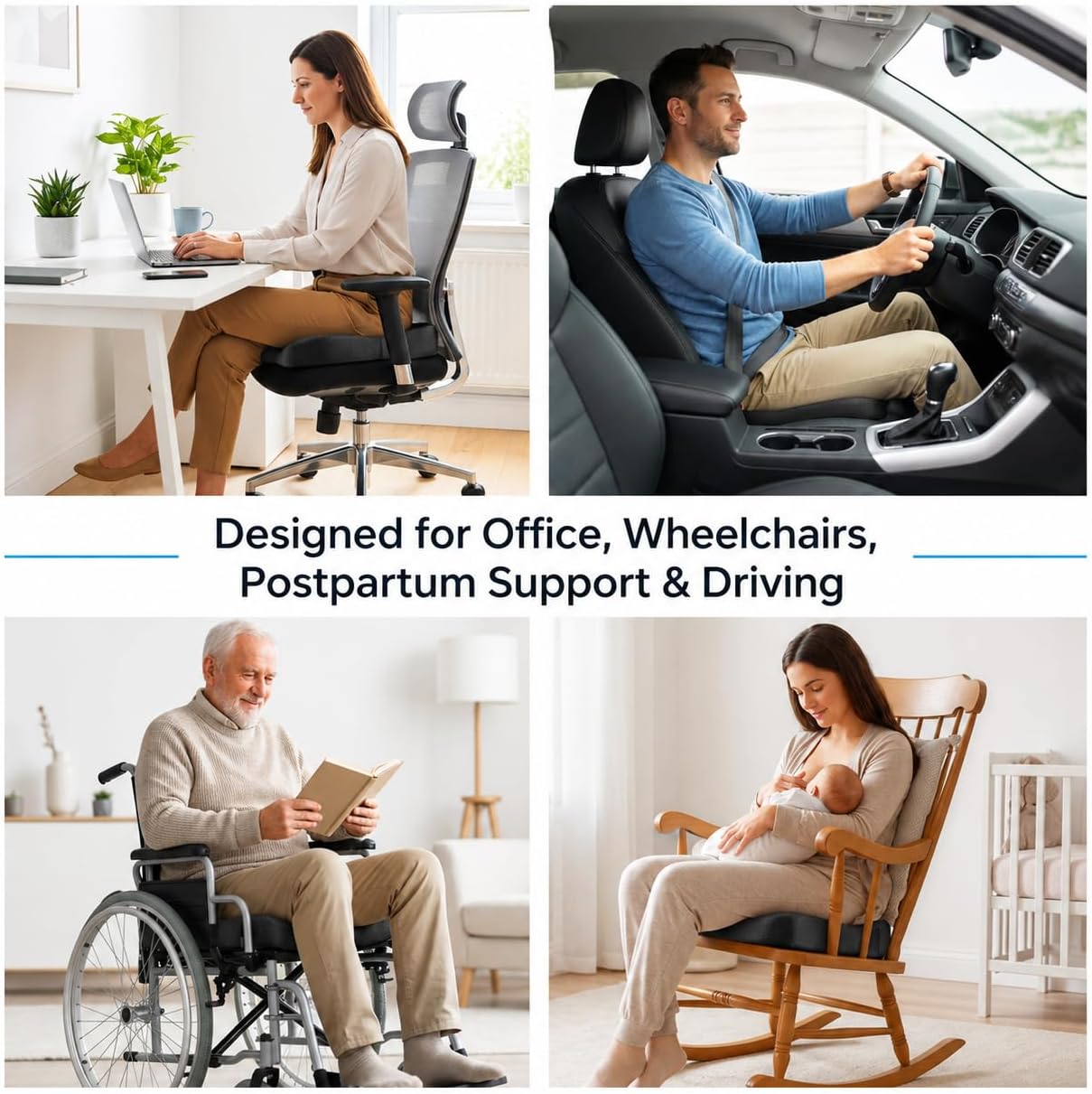 MiDARAH cushion seat designed for office use, wheelchairs, postpartum support, and driving comfort