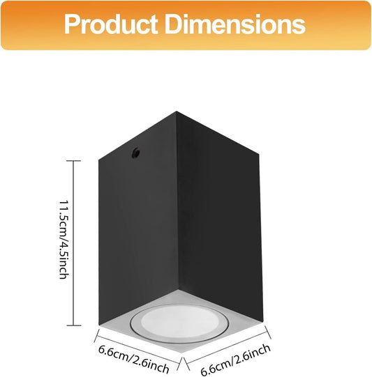 Modern ceiling spotlights in sleek design with dimensions of 11.5cm height and 6.6cm width