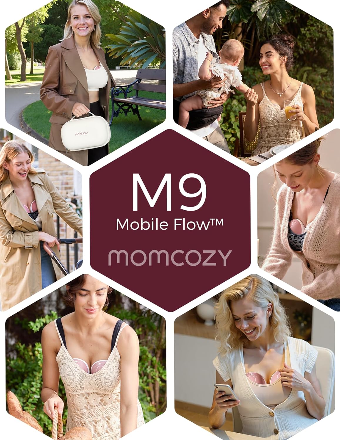 Momcozy M9 Mobile Flow hands free breast pump, ideal for busy mums on the go