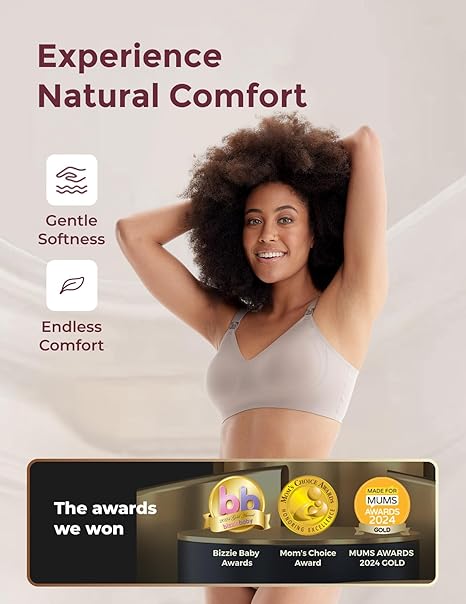 Momcozy Nursing Bras for Breastfeeding XXL in soft fabric, offering gentle softness and endless comfort