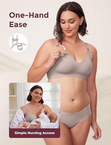 Momcozy Nursing Bras for Breastfeeding XXL with one-hand ease and simple nursing access