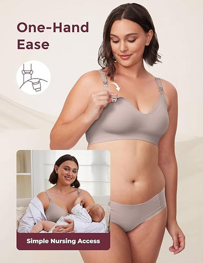 Momcozy Nursing Bras for Breastfeeding XXL with one-hand ease and simple nursing access