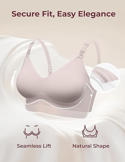 Momcozy Nursing Bras for Breastfeeding XXL with Seamless Lift and Natural Shape for Comfort