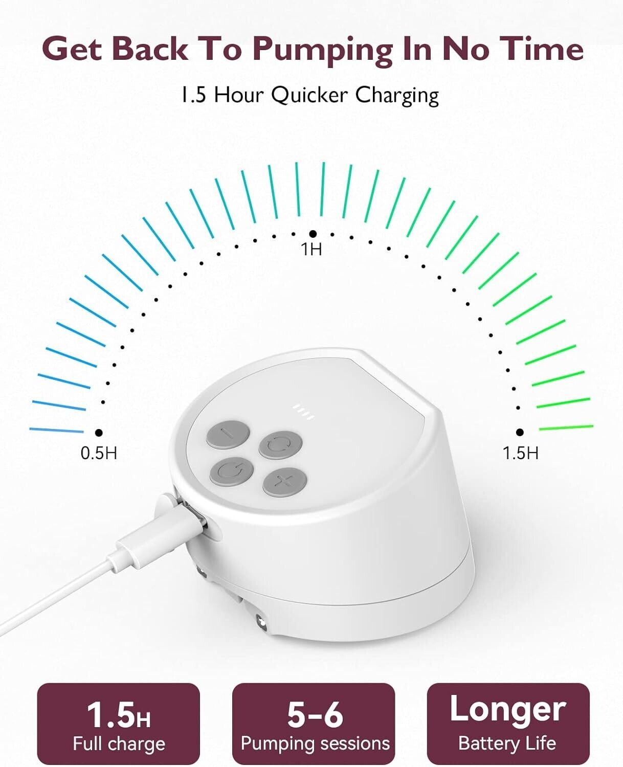 Momcozy S12 Pro wearable breast pump with faster charging and longer battery life features