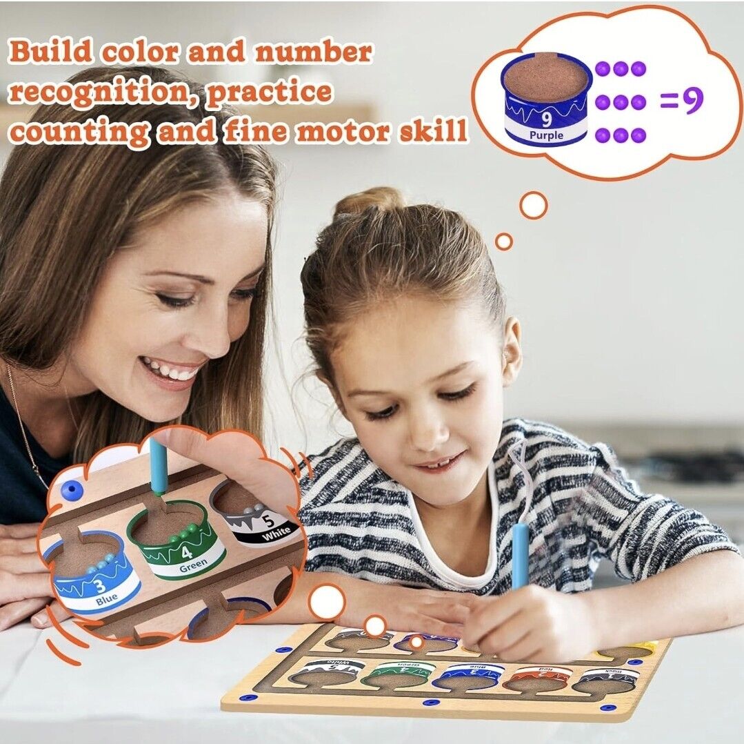 Montessori toys for 3 year olds, a child learning colours and counting with an educational puzzle