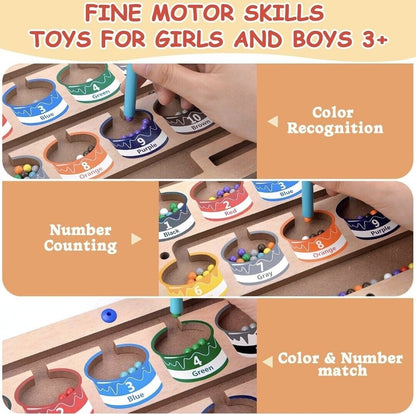 Montessori toys for 3 year olds featuring fine motor skills activities for colour recognition and number counting