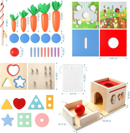Montessori toys for 3 year olds featuring various shapes and colours for early learning and development