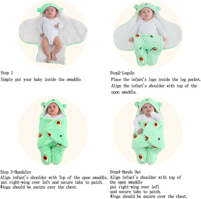 CYFSYXGS newborn baby blanket with cute frog design for easy swaddling and comfort