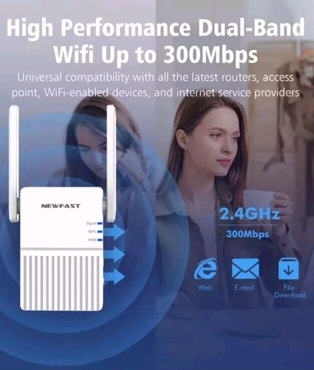 High Performance WiFi Repeater 2.4GHz 300Mbps for Enhanced Internet Connectivity