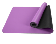 Enssy non-slip yoga mat for home workouts in purple and black, ideal for stable exercise sessions