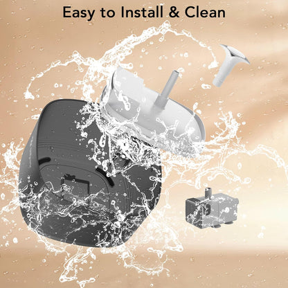 Olfjurk automatic pet water fountain with easy installation and cleaning features, splashing water design