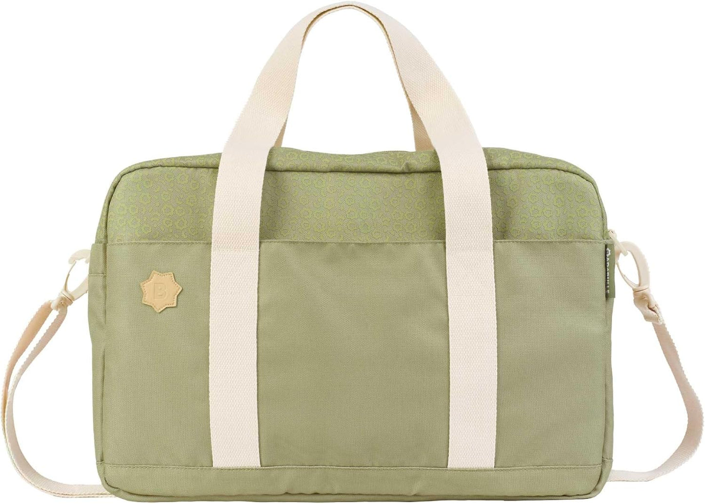 Olive baby changing bag by Badabulle with adjustable shoulder strap and sturdy handles