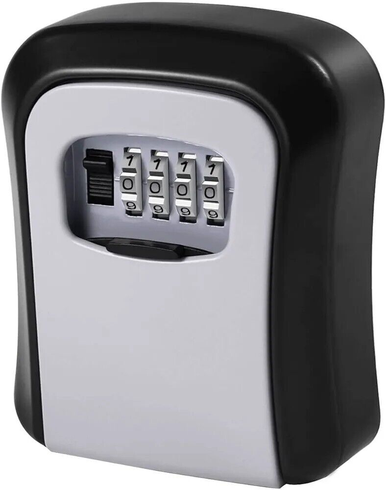 Outdoor key safe box with a secure combination lock for safe key storage
