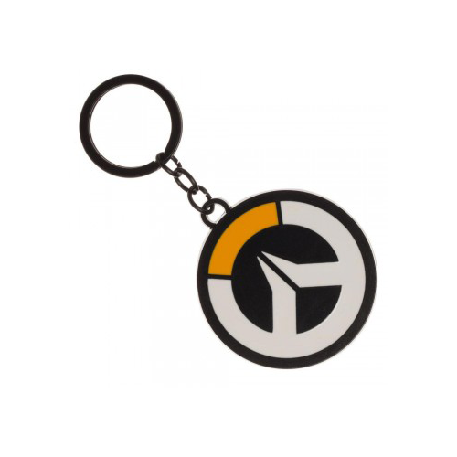 Bioworld Overwatch orange logo keyring with black chain for fans of the game