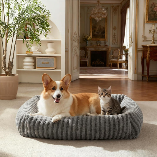 Pawk small dog bed waterproof cover in grey, ideal for pets with soft padded edges