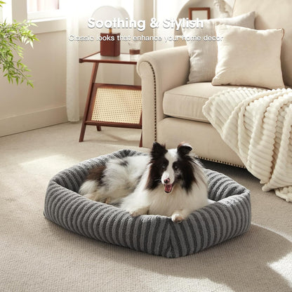 Pawk small dog bed waterproof cover in grey with a cosy dog comfortably resting inside