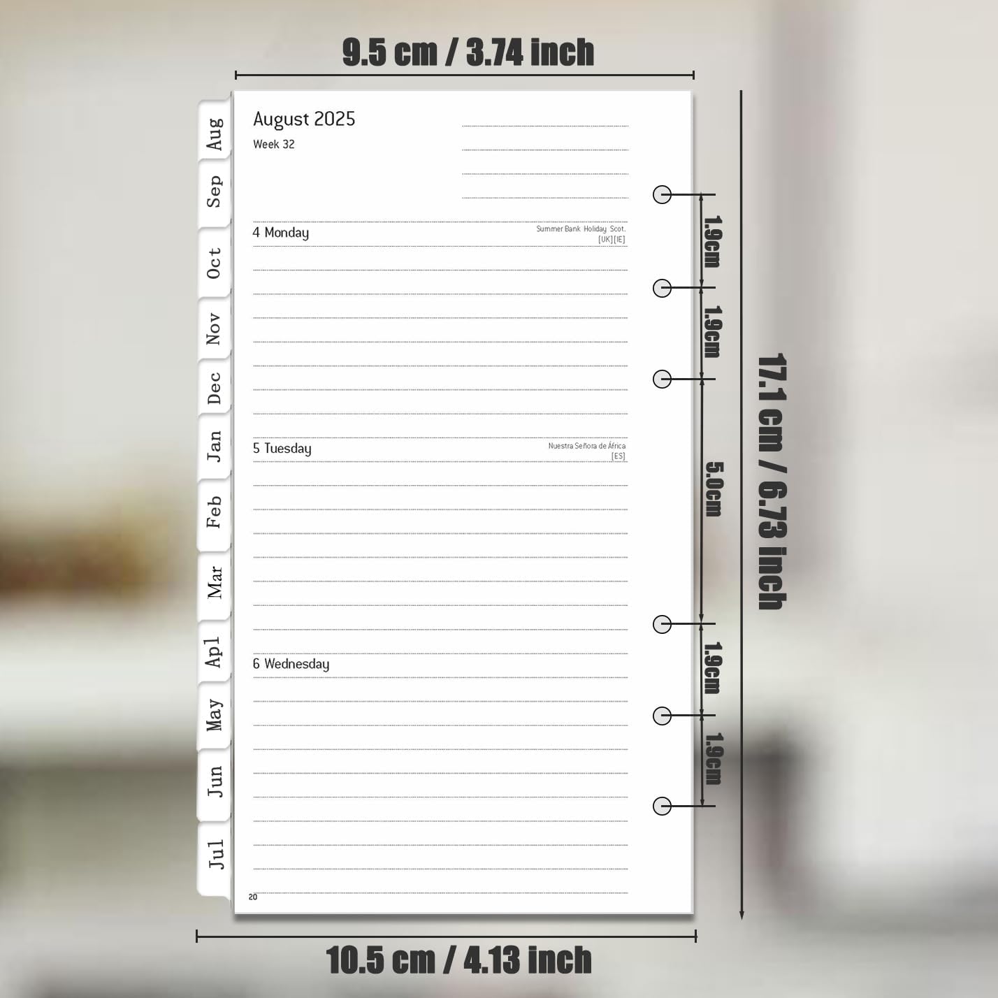 YHH personal diary refill 2025 2026 featuring weekly layout for organised planning