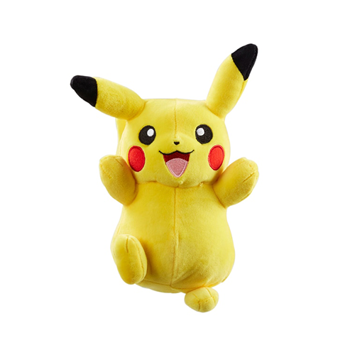Adorable Pikachu plush toy with bright yellow fur and cheerful expression for Pokémon fans