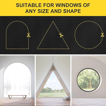 Portable blackout blind suitable for any window shape, featuring easy installation for privacy and light control