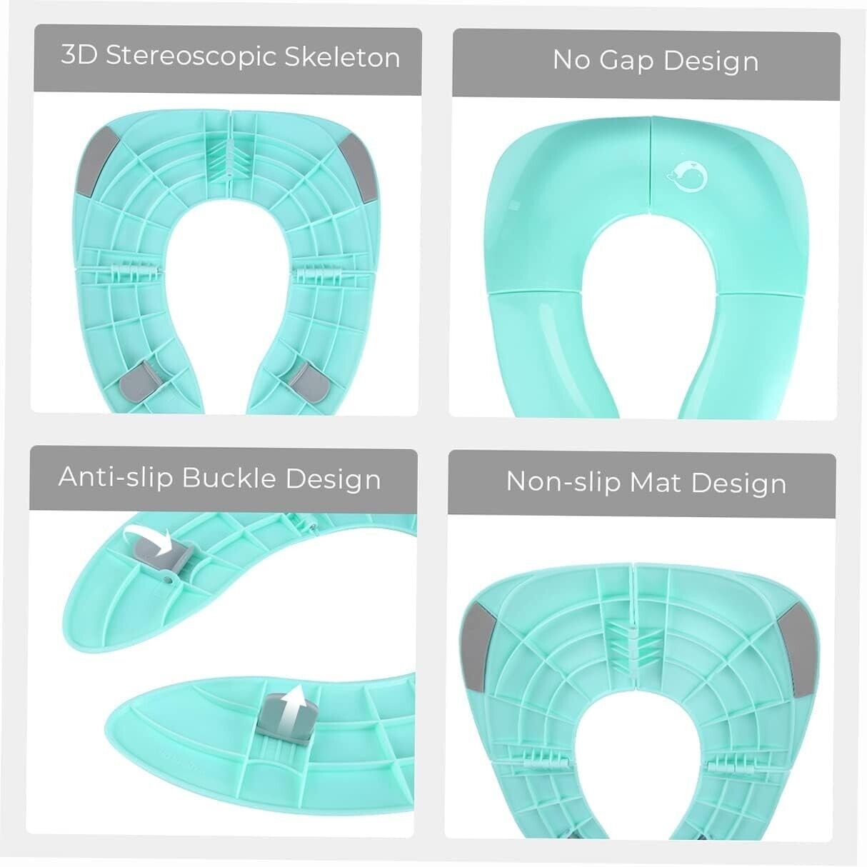 Portable potty training seat for toddlers with anti-slip buckle and non-slip mat design