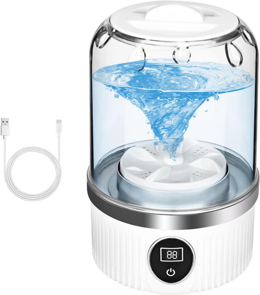 DMJJSD portable washing machine for travel with transparent top and USB charging cable