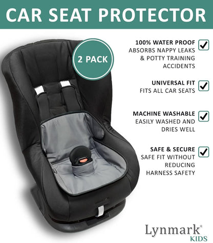 Lynmark potty training car seat protector, waterproof and machine washable, fits all car seats