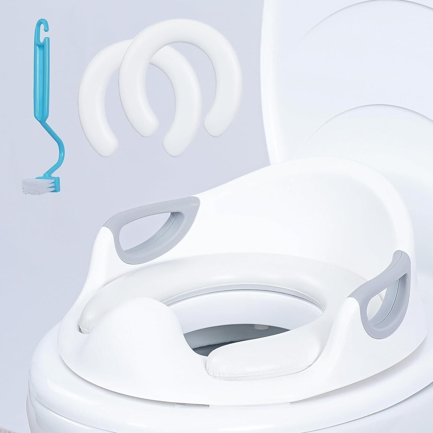 Ackley potty training seat with handles designed for easy use and comfort during toilet training